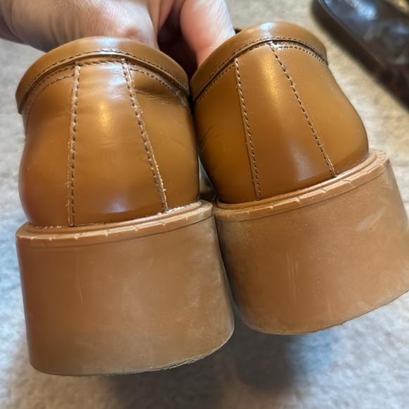 ZARA PLATFORM LEATHER LOAFERS BROWN SIZE 39 - Picture 8 of 9